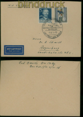 Berlin Mi # 120 und 92 portogerecht a LuPo-Brief SSt. Berlin n Regensburg(60243)