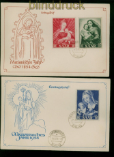 Saarland Mi # 351/53 FDC Ersttagsbrief Marianisches Jahr 1954 (60506)