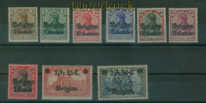 dt. Besetzung 1. WK Landespost Belgien Mi # 1/9 postfrisch Aufdrucksatz (60284)