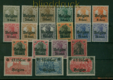 dt. Besetzung 1. WK Landespost Belgien Mi # 10/25 postfrisch Aufdrucksatz(60285)