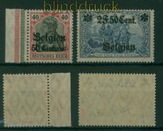dt. Besetzung 1. WK Etappe West Mi # 20 bI + 24 IIA postfrisch gepr Wasels(60286