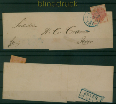 Hannover Mi # 13 a EF Streifband Leer 22.3. nach Jever Kurzbefund Berger (60541)