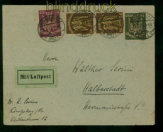 dt. Reich Mi # 235, 236 (2) und 237 auf Luftpostbrief K�nigsberg 29.6.1923(60569