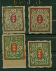 Danzig Mi #  100/01 X und Y postfrisch gro�es Staatswappen (60327)