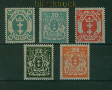 Danzig Mi # 138/42 postfrisch kleines Staatswappen im Achteck (VII) (60335)
