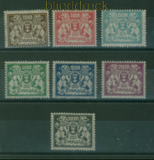 Danzig Mi # 151/57 postfrisch gro�es Staatswappen (60337)