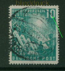 Bund Mi #  111 III gestempelt Plattenfehler Er�ffnung des Bundestags (60281)