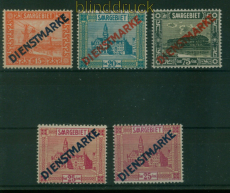 Saargebiet Dienst Mi # D 12 I/15 I mit 14 I + II postfrisch Aufdrucksatz(60481)