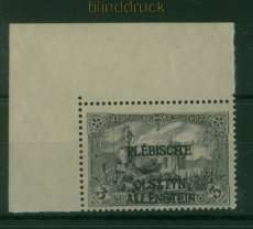 Abstimmungsgebiete Allenstein Mi # 14 postfrisch Eckrandmarke oben links (60495)