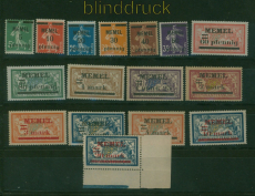 Memel Mi #  18/33 postfrisch Aufdrucksatz Mi # 33 FA-Kopie Huylmanns (60403)