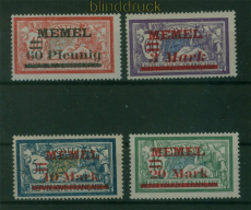 Memel Mi #  36/39 postfrisch Aufdrucksatz auf franz�sischen Marken (60405)
