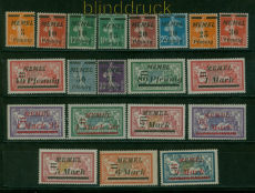 Memel Mi #  52/71 postfrisch Aufdrucksatz auf franz�sischen Marken (60412)