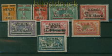 Memel Mi # 110/18 postfrisch Aufdrucksatz auf franz�sischen Marken (60417)