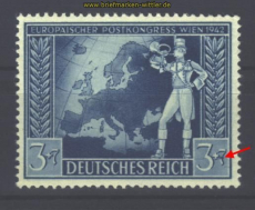 dt. Reich Mi # 820 II Balken durch rechte 7 ** (17034)