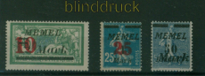 Memel Mi # 121/23 postfrisch Aufdrucksatz auf franz�sischen Marken (60419)