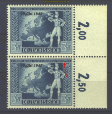 dt. Reich Mi # 823 I Wiem senkrechtes Paar ** (17036)