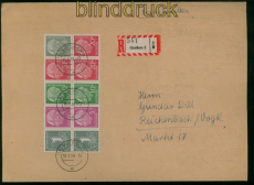 Bund Markenheftchenblatt Mi # 8 X R-Brief Gie�en 15.1.1959 n Reichenbach (60840)