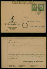 SBZ Mi # 158 x und 158 y MeF auf Drucksache Oschatz 1946 gepr�ft Jasch (59635)