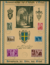 Belgien Mi #  514/19 gestempelt Gedenkblatt Wiederaufbau Abtei Orval (60866)