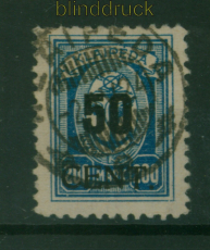 Memel Mi # 197 gestempelt Aufdruckmarke 50 C auf 200 M blau (60873)