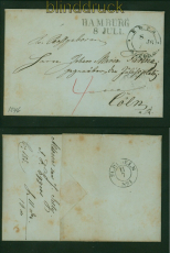 Altona K.D.P.A. Vorphilateliebrief Feuser # 82-7 vom 8.7.1846 nach C�ln (60882)