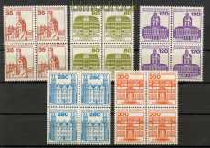 Bund Mi # 1139/43 postfrisch Burgen & Schlsser als 4er-Blcke (21170)