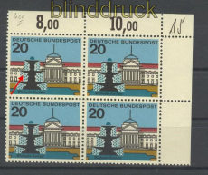 Bund Mi #  420 II postfrisch Wiesbaden Plattenfehler im 4er-Block (17632)