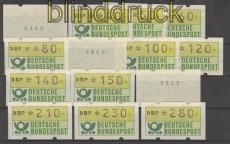 Bund ATM 1981 Mi # 1 Versandstellensatz 1 postfrisch teilweise mit Nummern (20793)