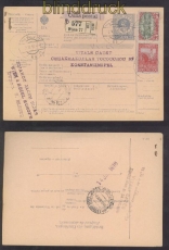 sterreich Mi # 151 z und 154 z auf Auslands-Paketkarte nach Constantinopel 1916 (44748)