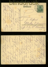 dt. Reich Mi # 85 I EF auf Postkarte mit Feldpostentwertung 1915 (35095)