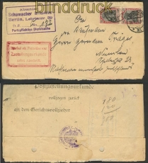 dt. Reich Mi # 90 II a MeF Postzustellungsurkunde geprft (24313)