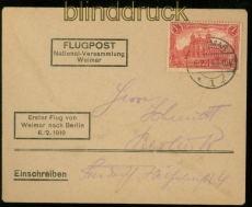 dt. Reich Mi #  94 A II EF auf  Luftpostbrief Weimar 1919 (34592)