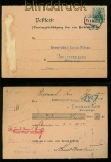 dt. Reich Mi # 85 I EF auf Empfangsbesttigung Postanweisung 1914 (35080)