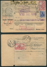 dt. Reich Paketkarte Radolfzell nach Constantinopel 1916 (26894)