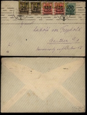dt. Reich Mi # 291 b (2) in MiF mit 283 (2) Fernbrief nach Beuthen (31701)