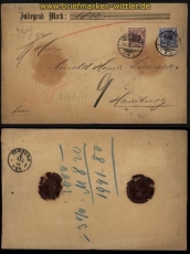 Deutsches Reich Mi # 50 und 48 MiF Wertbrief Gandersheim 1895 (29232)