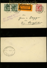 dt. Reich Mi # 378 und 379 auf Luftpost-Drucksachenbrief nach Zoppot 1926 (40195)