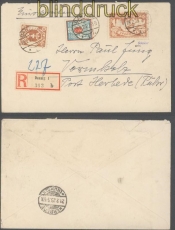Danzig Mi # 118, 126 und 127 auf R-Brief Danzig 1923 (43733)