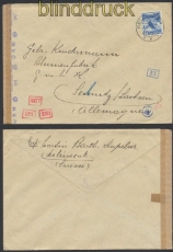 Schweiz Auslands-Zensur-Brief Delmont 1943 Deutsche Zensur (44961)