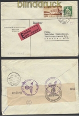Schweiz Auslands-Eil-Zensur-Brief Wohlen 1940 Deutsche Zensur (44965)