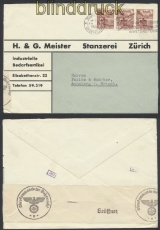 Schweiz Auslands-Zensur-Brief Zrich 1947 alliierte US-Zensur (44956)