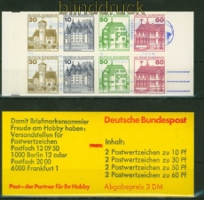 Bund Markenheftchen Mi #  23 d mZ postfrisch Burgen und Schlsser Zhlbalken (34500)