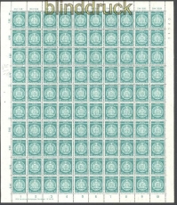 DDR Dienst Mi # A 35 y BY kompletter postfrischer Schgalterbogen mit Plattenfehler III  (30220)