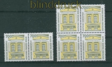 Bund Mi # 1691 postfrisch Sehenswrdigkeiten waagerechtes Paar und 4er-Block (27491)