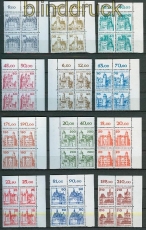 Berlin Mi # 532/677 postfrisch Burgen & Schlsser 4er-Blcke vom Eckrand (27697)