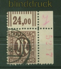 Bi-Zone AM-Post Mi # 27 Az R4 Eckrandmarke gestempelt (40028)