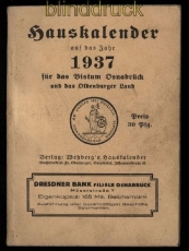 dt. Reich Hauskalender 1937 fr das Bistum Osnabrck und das Oldenburger Land (31341)