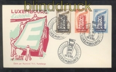 Luxemburg Mi # 555/57 Europa 1956 auf Ersttagsbrief FDC (44288)