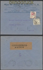 Spanien Auslands-Zensur-Brief Madrid 1943 spanische Zensur nach Lissabon (45005)