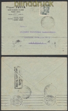 Spanien Auslands-Zensur-Brief Port Bou 1944 spanische Zensur nach Lissabon (44998)